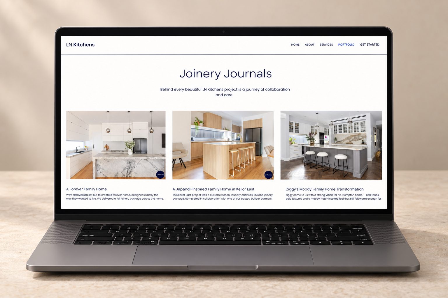 LN Kitchens website